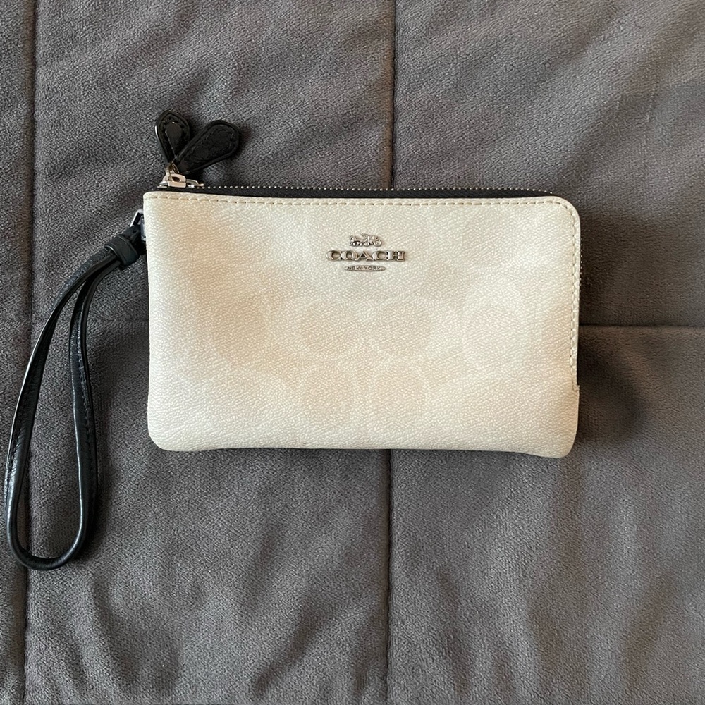 Coach Beige Wristlet